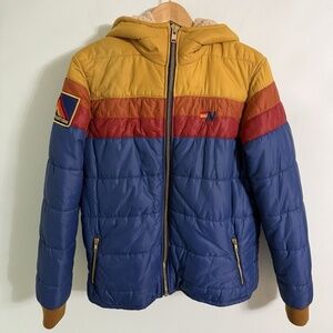 Aviator Nation Trekker Sherpa Hooded Puffer Jacket Retro Rare Size Medium Unisex